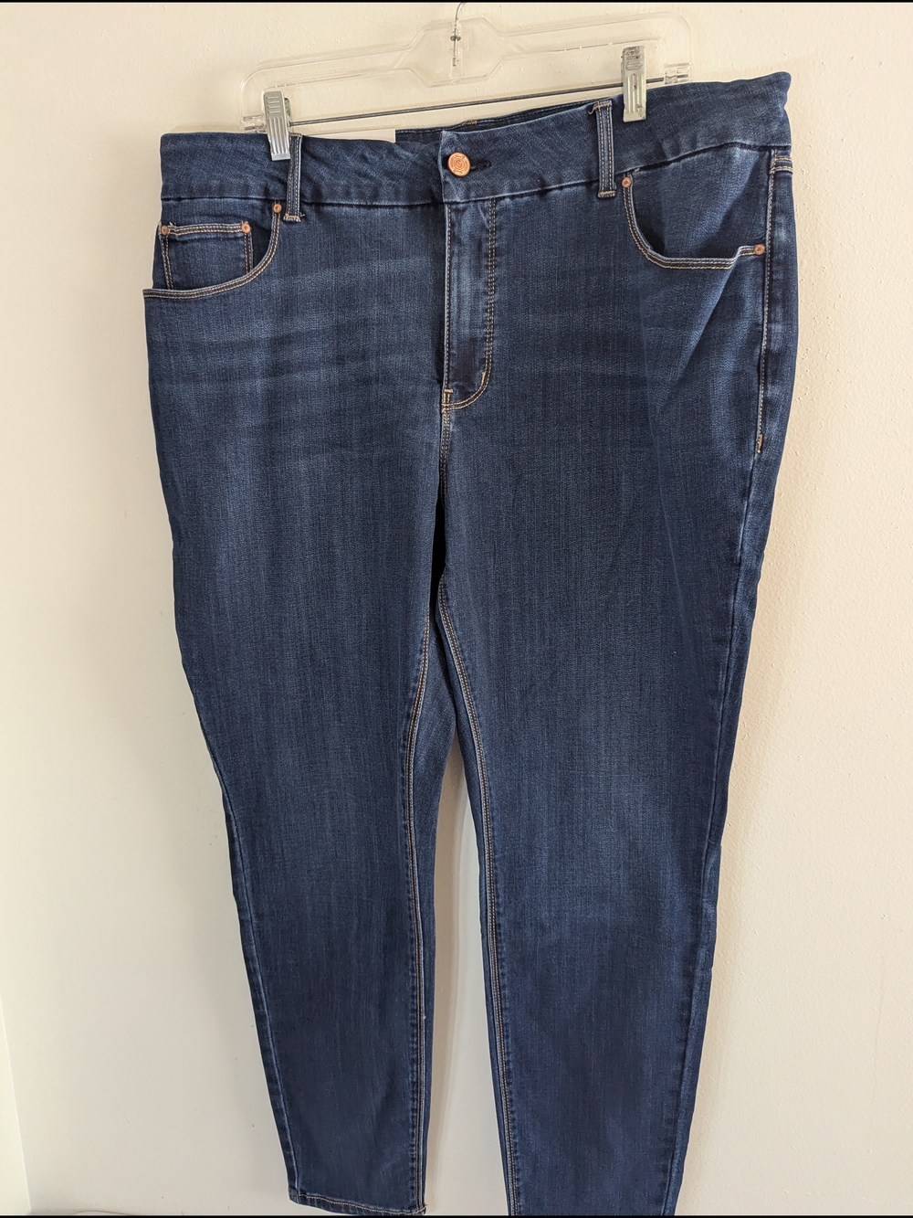 Seven7 Tummyless High Rise Skinny Jeans 18W NWT Dark Wash Stretch Denim - Picture 2 of 9